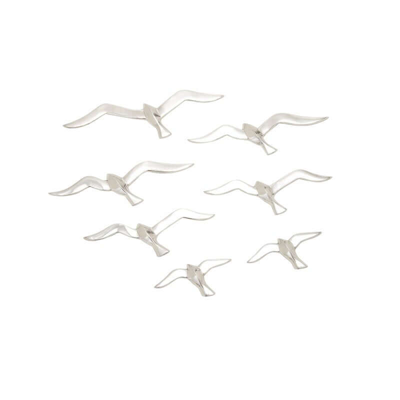 Simona Silver Aluminum Bird Sculptures Set - SoMag2