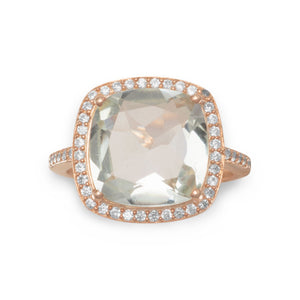Rose Gold Plated Prasiolite Ring - SoMag2