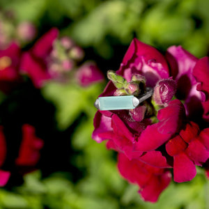 Rhodium Plated Green Chalcedony Bar Ring - SoMag2