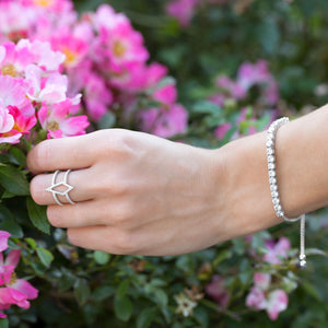 Rhodium Plated CZ Friendship Bolo Bracelet - SoMag2