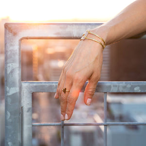 Gold Plated and Diamond Chip Ring - SoMag2