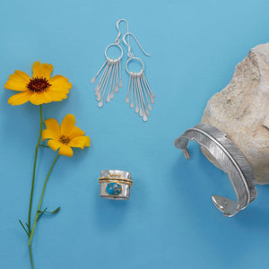 Open Circle Bar Earrings on French Wire - SoMag2