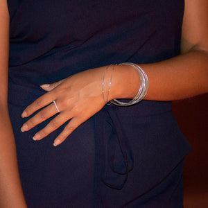 Rhodium Plated CZ Bar Ring - SoMag2
