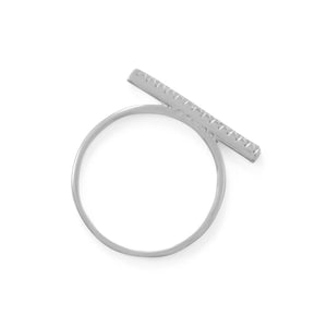 Rhodium Plated CZ Bar Ring - SoMag2