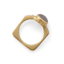 Load image into Gallery viewer, Gold Plated Grey Moonstone and Diamond Chips Ring - SoMag2