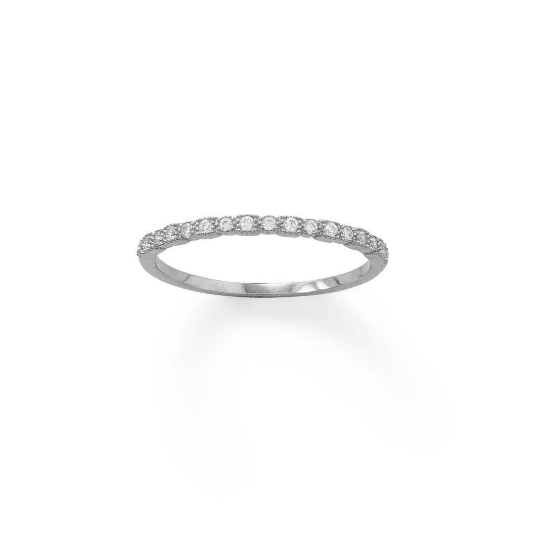Rhodium Plated Thin CZ Ring - SoMag2