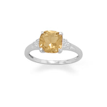 Load image into Gallery viewer, Sterling Silver Citrine and CZ Ring