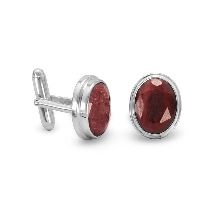 Sterling Silver Corundum Cuff Links - SoMag2