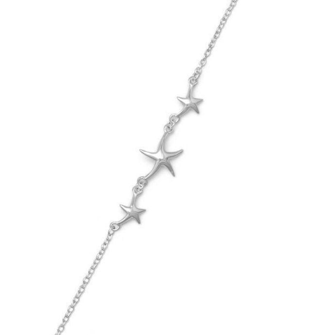 Rhodium Plated Starfish Anklet - SoMag2