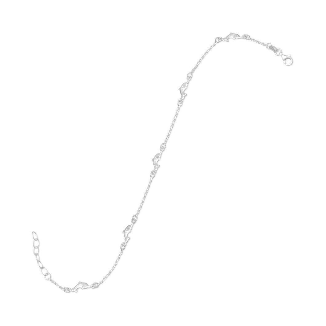 Sterling Silver Dolphin Anklet - SoMag2