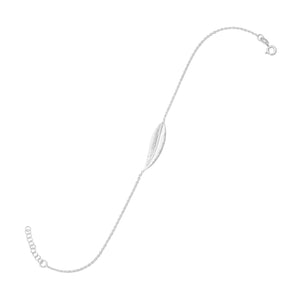 Silver Sideways Feather Anklet - SoMag2