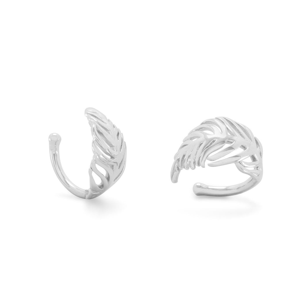 Rhodium Plated Feather Ear Cuffs - SoMag2