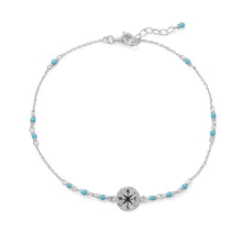 Load image into Gallery viewer, Compass and Sterling Silver Anklet - The Southern Magnolia Too