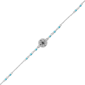 Compass and Sterling Silver Anklet - The Southern Magnolia Too