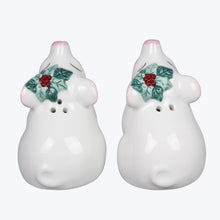 Load image into Gallery viewer, Ceramic Christmas Pig Salt and Pepper Shaker Set
