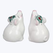 Load image into Gallery viewer, Ceramic Christmas Pig Salt and Pepper Shaker Set