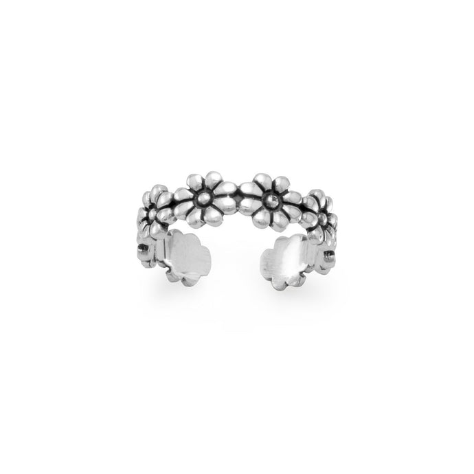 Oxidized Flower Toe Ring - SoMag2
