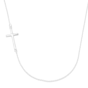 Necklace with Off Center Cross - The Southern Magnolia Too