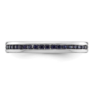 Sterling Silver Stackable Expressions Polished Created Sapphire Ring