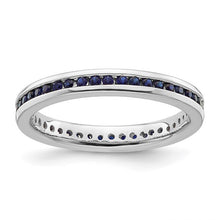 Load image into Gallery viewer, Sterling Silver Stackable Expressions Polished Created Sapphire Ring