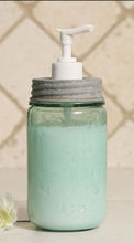 Load image into Gallery viewer, Pint Green Glass Mason Jar Soap Dispenser - SoMag2