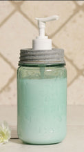 Load image into Gallery viewer, Pint Green Glass Mason Jar Soap Dispenser - SoMag2