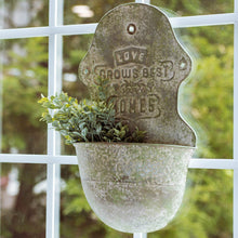 Load image into Gallery viewer, Love Grows Best Hanging Metal Wall Pocket Sconce - SoMag2