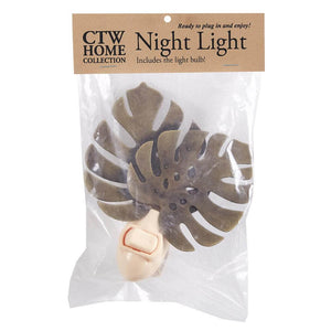 Antique Brass Monstera Palm Metal Coral Night Light - SoMag2