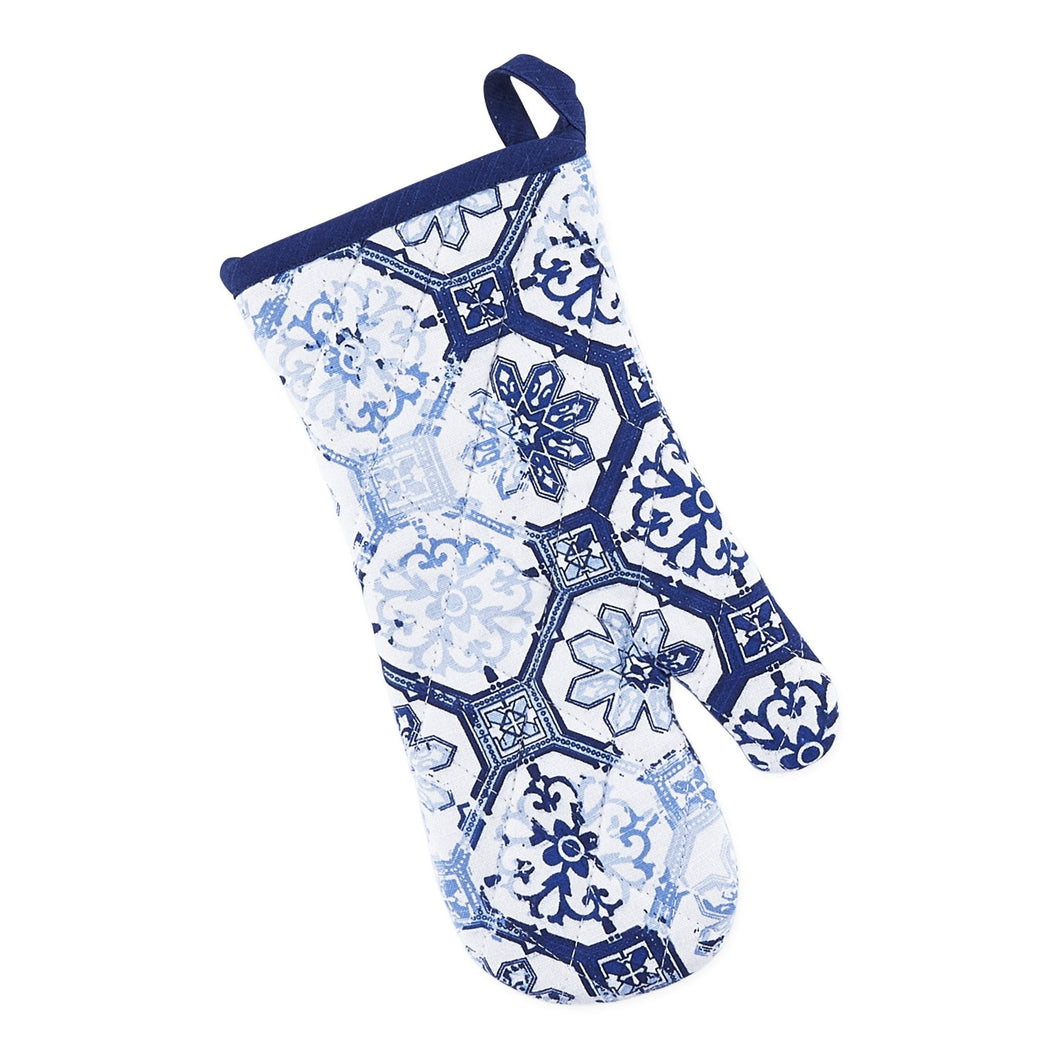 Lisbon Blue Printed Oven Mitt