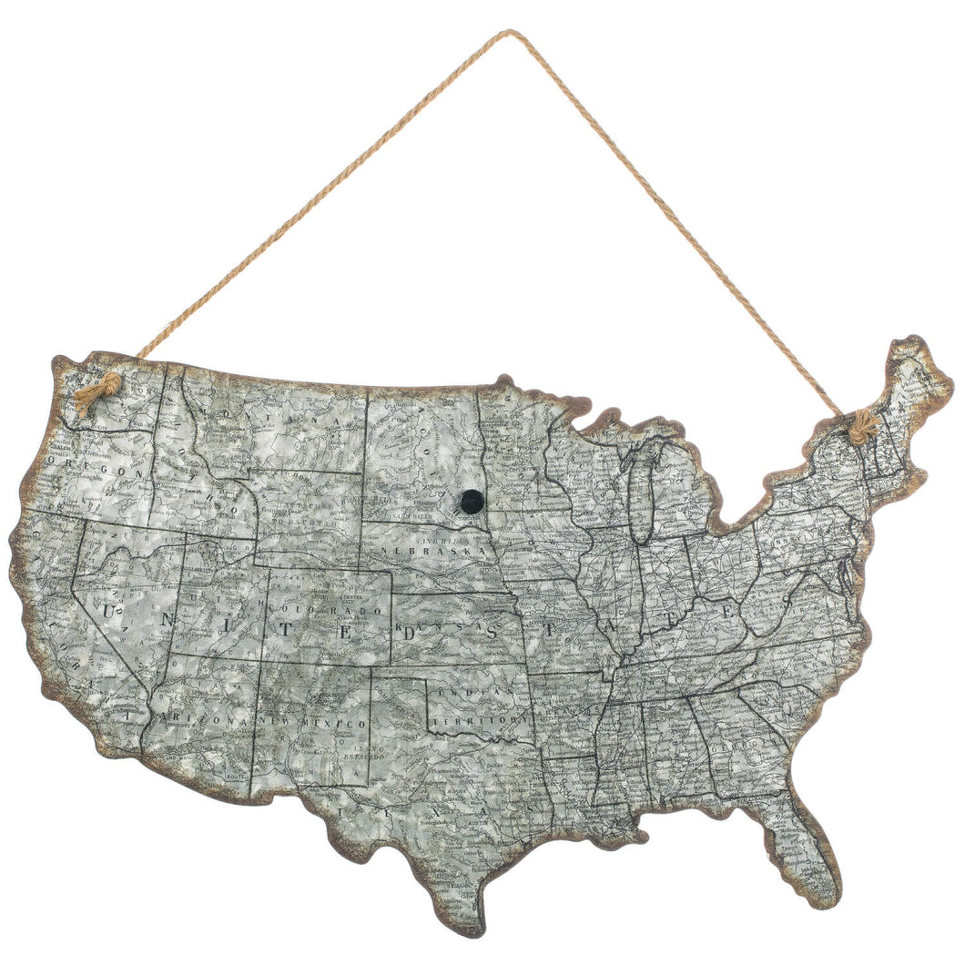 United States of America Wall Map Metal Wall Sign - SoMag2