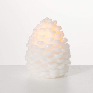 Snowy White Pinecone Battery Candle - The Southern Magnolia Too